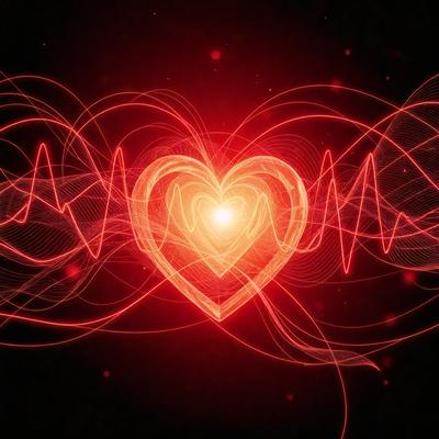 The primary subject of the image is a heart-shaped symbol, which is red and surrounded by a red background. The heart is located in the center of the image, and it appears to be a digital art or illustration. The visual style of the image suggests that it is a creative and artistic representation of a heart. The colors and mood of the image are predominantly red, which gives it a warm and passionate atmosphere.